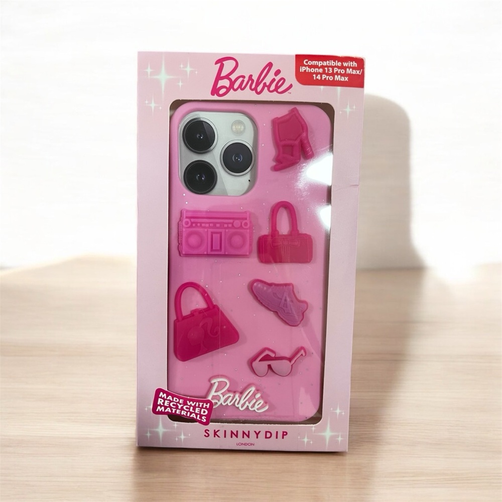 Barbie Pink iPhone Case13 &14 Pro Max 3D Rubber Shockproof
